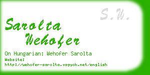 sarolta wehofer business card